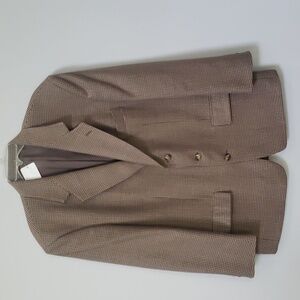 Vtg Blazer Sport Coat Men's 42S Wool Blend Houndstooth Three Button Jacket Tweed